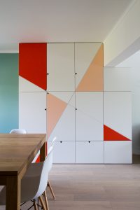 conception mobilier diagonal couleurs
